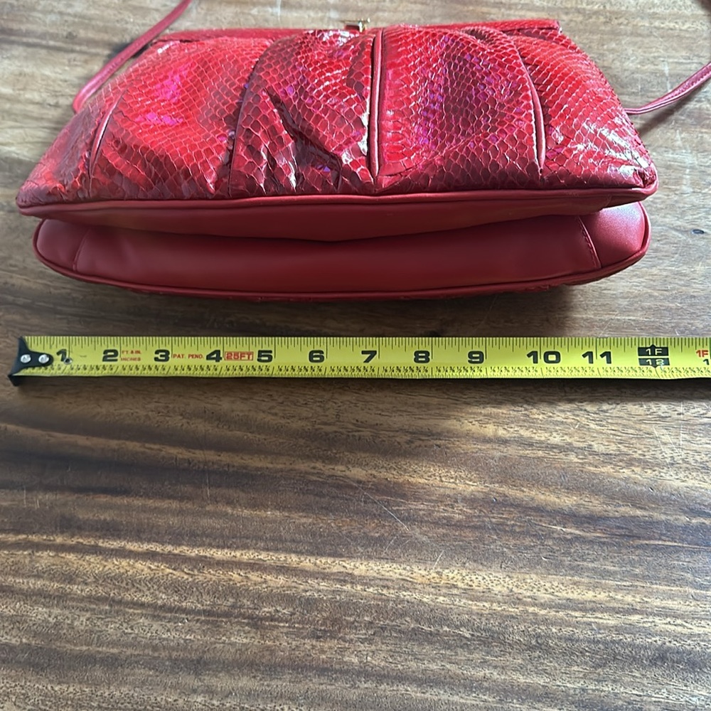 Beautiful Red Snakeskin Purse - Picture 7 of 8